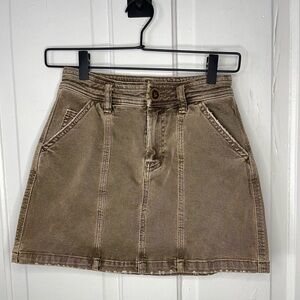 Free People Brown Denim Mini Skirt Size 24
